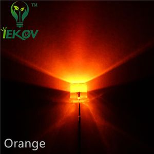 Orange Led Diode großhandel-Hohe Qualität LED MM Flat Top Orange gelbe LED Weitwinkel Emitting Diodes Urtal helle Glühlampe Lampe F5MM Aktive Bauelemente