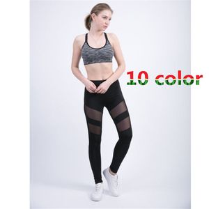 Sexy 10-Farben-Frauen-Leggings Sport Push-up-Yoga-Hosen Damen-Gym-Strumpfhose Mesh-Sport-Leggings Frau ouc2045