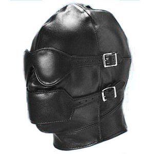 Bondage US New Sexy Gimp Head Mask Hood Blindfold Faux Leather Fetish Kinky RolePlay #R172