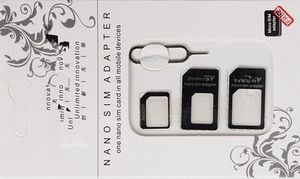 4 em 1 nano sim card para micro adaptador padrão conversor converter set para iphone 5s 6 plus samsung blackberry htc lg, 100 pcs 1 lote, shippi livre