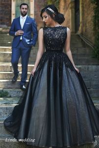 2019 Abito da sera in pizzo nero africano Una linea Tulle senza maniche Abito per occasioni speciali formale Abito da sera per feste Plus Size abiti da festa