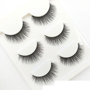 3 Pairs Thick 3D False Eyelashes Natural Long Crisscross Soft Messy Beauty Makeup Stage Big Eye Tool Lashes