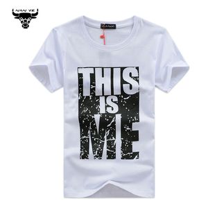 Wholesale-Summer Mens T Shirts O-Collar Plus size S-5XL Hip Hop T-shirts letter Print Casual Sport Camisetas Cotton brand clothing NYP009