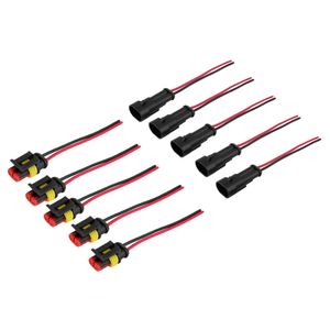 All'ingrosso-5 Kit Connettore elettrico impermeabile per auto a 2 pin con cavo AWG Marine