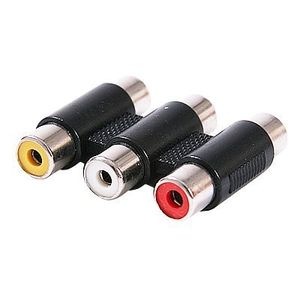 40 pcs\Lot Freeshipping 3 Way RCA Female Jack to 3 RCA Female Jack Connector AV Coupler Cable Adapter