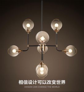 North Europe led pendant light 8 globe art glass chandelier DNA pendant lights for coffee clothing lighting fixture