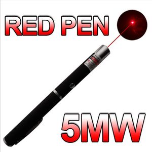 빨간색 빛 레이저 펜 5mw 650nm 빔 레이저 포인터 펜 SOS 장착 밤 사냥 교육 크리스마스 선물 OPP 패키지 도매 10pcs / lot