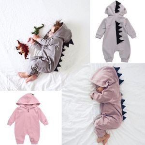 Bambino Abbigliamento Cartoon Boys Boys Onesies Autunno Dinosauro Manica Lunga Toddler Pagliaccetto Fashion Carino Infante tuta caduta Body