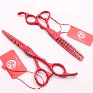 Z1010 6" Japan Purple Dragon Red Professional Human Hair Scissors Barber's Hairdressing Scissors Cutting Thinning Shears Salon Style Tools