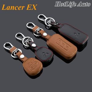 2014 Pelle Mitsubishi Lancer EX Lancer Car portachiavi Case Cover Fob chiave per il 2004- 2014 2015 catena Lancer EX chiave Accessori auto