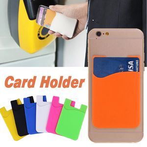 Wholesale sony adhesive for sale - Group buy Ultra slim Self Adhesive Credit Card Case Stick on Wallet Card Set Card Holder Colorful Silicone For iPhone XS X Plus Sony LG Samsung Huawei