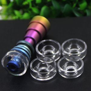 2023 Rainbow Domeless Titanium nail titanium Nail with Quartz Carb Cap 10mm 14.4mm 18mmfor Glass Bongs glass Oil Rigs free shipping