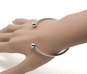 925 Sterling Silver Fyll öppen Kvinnor babymanschett Armband Fit European Beads Charm Armband DIY Armband Armband Armband Tillbehör Smycken