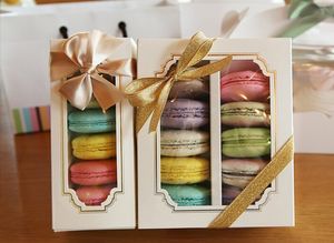 15.5 * 12.5 * 5 cm pencere 10 macarons kutuları için, kek kutusu hediye kutusu 100 adet / grup ekspres tarafından ücretsiz kargo