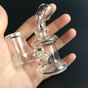 Nano Rig 3.4 inç 14.4mm eklem cam bongs duman aksesuarı dab fab yumurta bonglar yağ teçhizatı dabs cam kırmızı yağ damlaları kafa geri dönüştürücü