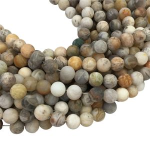 Matte Bamboo Leaf Agate Beads, 8mm 10mm Round Beads,Wholesale Gemstone Beads,15.5inch,Full Strand ,Hole 1mm on Sale
