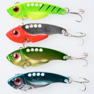 20 pz Hot Richiamo di Pesca Lama In Metallo VIB Esca Dura Bass Walleye Crappie 11G 5.5 CM Attrezzatura Da Pesca Con 8 # Hools