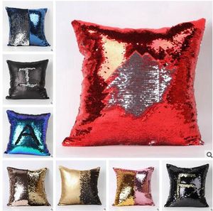 Double Sequins Pillow Case 13 Colors Xmas Mermaid Bright Sequin Pillow Sequin Reversible Christmas Pillows Home Decorative Pillow Covers
