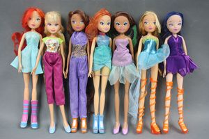 D01081-1 grossistpris 30 cm Winx Club Doll Rainbow Colorful Girl Lovely Cute Doll Random Type 5st/Set