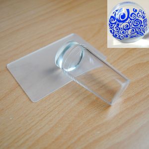 1 SET Clear Jelly Nail Art Szablony Silikonowe Stamper Skrobak z Cap Transparent cm Stamp Tamping Tool