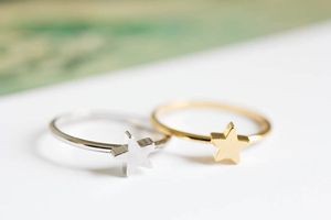 Commercio all'ingrosso 10 PC / pentagramma più piccolo anello in lega placcata oro 18 k gioielli di moda JZ223 miglior regalo per le donne e le ragazze