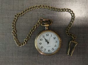 Großhandel 100 teile/los Quarzuhr Schlüsselanhänger Bronze Taschenuhren PW151