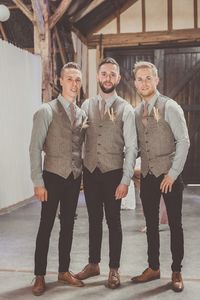 Casamento de 2019 Casamento Cinzento Lã Cinza Armadia Tweed Vests Cútenho personalizado Cole