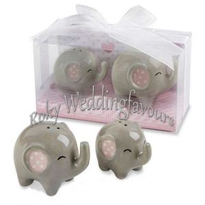 100 set di bomboniere in ceramica Little Peanut Elephant Salt Pepper Shaker Bomboniere per feste di compleanno per bambini Idee per baby shower