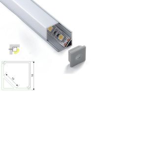 100 x 1 m Sätze/Los 45-Grad-Eck-LED-Profilleuchte und rechtwinkliges Kanalprofil für Küchen-LED- oder Schranklampen