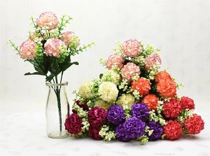 10 Bouquets Artificial Handmade Hortênsia Flor 5 Cabeças Para O Casamento Casa Bouquet De Noiva Decoração