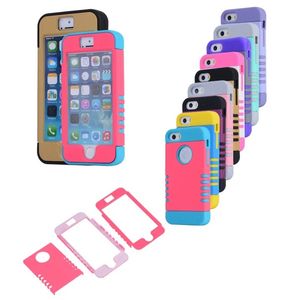 Cell Phone Cases 3 in 1 Robot Cases Hybrid Defender Armor Case Ten Dot Point Heavy Duty Cover For iPhone 5S 6S 7 Plus For Samsung S7 Edge ZNQO