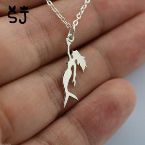 5PCS Gold Silver Little Mermaid Necklace Princess Ariel Sea-maid Necklace Ocean Nautical Fairy Necklace Fish Necklaces