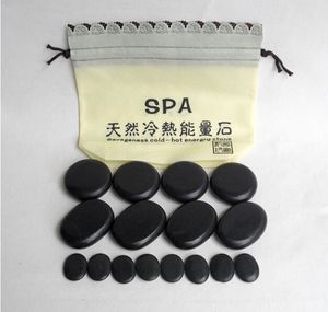 SPA De Massagem De Pedra Quente venda por atacado-Massage Stones Energy Natural Conjunto Hot Spa Rock Basalt Stone com