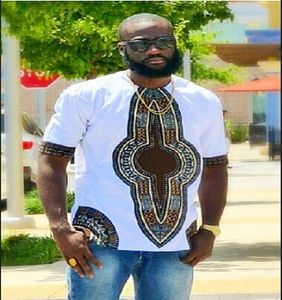 2017 männer Afrikanische Kleidung Dashiki Stil Baumwolle Nähte Wachs Druck Tops Mann t Shirts Kleidung Kitenge Nigerianischen