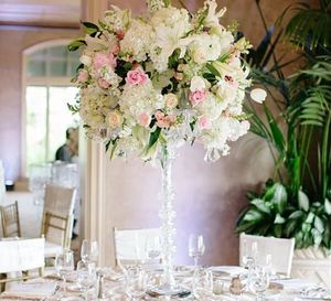 Elegant Slim Clear Acrylic Flower Vase, Trumpet Vases Centerpieces För Bröllop Hem Dekoration