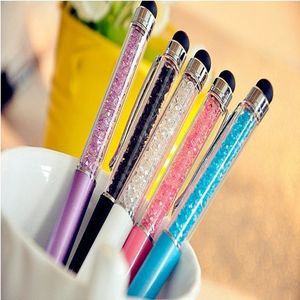 Colors Stylus Pen Crystal 2 in1 Touch Screen Stylus Ballpoint Pen For iPhone iPad Samsung Galaxy Tablet PC Phone