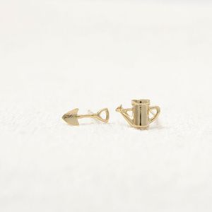 Fashion 2016 shovels and kettle earring stud earrings zinc alloy gardener tools for women wholesale festival best gift