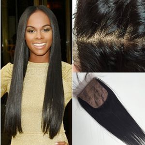 Virgin Brazilian hair Silk Base Closure 4x4 Silk Top Lace Closure With Baby Hair Bleached Knots Free Middle 3 Way Part
