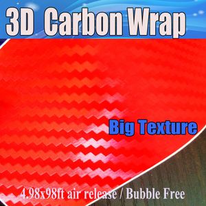 Film in fibra di carbonio 3D Film Vinile Air Stityling Free Car Shipping Carbon Laptop Copertura della pelle 1.52x30m/rotolo