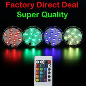 5050 SMD 10 LED Tauchkerzenlampe Fernbedienung Mehrfarbige Blumenvase Basis Wasserdichtes Licht Hochzeit Geburtstag Party Dekoration