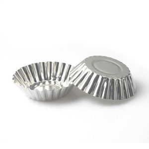 Mini engångsblomstil aluminiumfolie cupcake muffin koppar ägg tårta tårta mögel bakning matlagar f202469