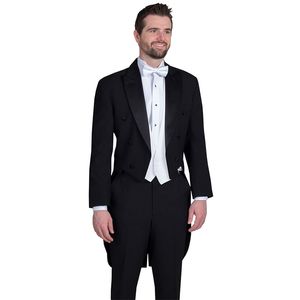 Nya Mäns Bröllopsdrag Brudgumsmän Tuxedo Prom Groom Formell Bästa Män Svart Dubbel Breasted Slim Fit Mäns Passar Peak Lapel Blazer