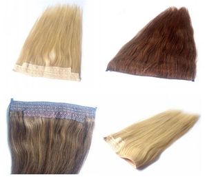 Haarverpackung großhandel-Lamium Brazilan Human Hair Top Qualität inch inch Halo Haarverlängerung echte brasilianische menschliche Flip in Haarverlängerungen g Packung Seide gerade