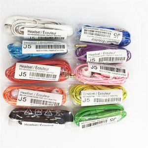 Bunte J5-Ohrhörer 3,5 mm mit Lautstärkeregler, Headset-Kopfhörer mit Mikrofon, universelle Ohrhörer für Samsung, ohne Verpackung