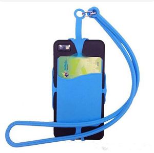 İPhone 15 için uzun kordon kayış pounch kart yuvası tutucu ile evrensel mobil yumuşak silikon kasa