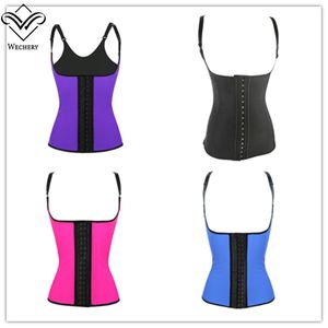 100% Lateks Bel Cincher Korse Ayarlanabilir Sapanlar Siyah Underbust Korseler Kuşak Vücut Shapewear Güçlü Sıkıştırma Bel Eğitmen Yelek