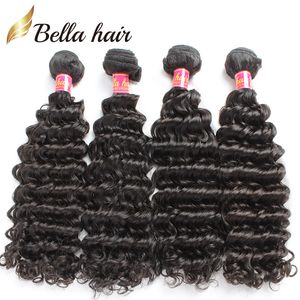 Bella Hair Malaysian Deep Wave 10-26INCH 100% Revive Virgin Human Extension Weft Natural Color 3/4 кусочки плетения в Instagram Hot Style