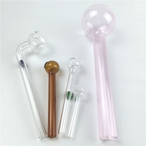 Pack of 5 Colorful Oil Burner Glass Pipe with 185mm 150mm 100mm 60mm colored Thick Pyrex Oil Burner Bubbler Pipes for Smoking