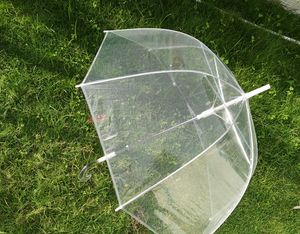 80 шт. / Лот Бесплатная доставка женщин девушка прозрачный прозрачный дождь зонтик купол зонтик для свадьбы пользу