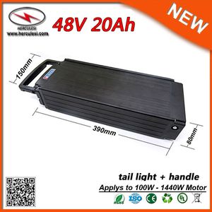 960WH LiイオンリアラックEバイクバッテリー48Vリチウム電池パック1000W / 1500W電気バイク電池48V 20AH LEDライト